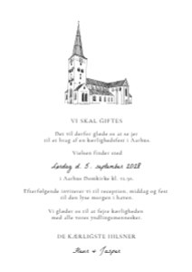 Aarhus Domkirke Bryllup Invitation: Aarhus Domkirke Bryllup Invitation