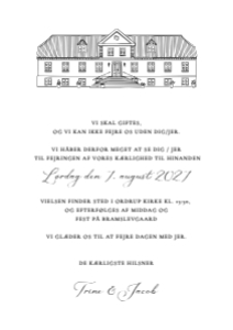 Bramslevgaard Bryllup Invitation design preview