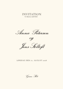 Anna & Jens Bryllup Invitation design preview