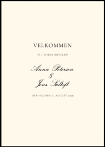 Anna & Jens Bryllup Velkomstskilt design preview