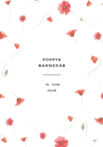 Poppy Barnedåb Invitation design preview