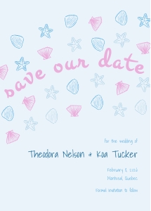 Ocean Save the date card design preview