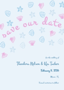 Save the date 5x7 A02: Ocean Save the date card