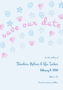 Save the date A5 A02: Ocean Save the date card