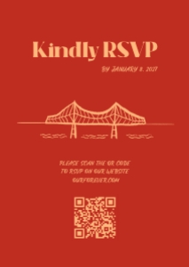 RSVP + Details card A6 CA1: Special Montreal iconic attractions Wedding invitation Template