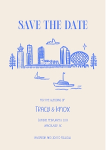 Save the date A5 CA2: VANCOUVER WEDDING SAVE THE DATE CARD TEMPLATE CANADA WEDDING
