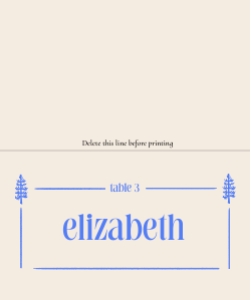 Folded Place card 10X12CM CA2: SEAFOODS THEME LONG MENU AND PLACE CARD TEMPLATE MENU TEMPLATE