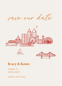 Save the date 5x7 CA1: MONTREAL WEDDING SAVE THE DATE CARD TEMPLATE CANADA WEDDING THEME