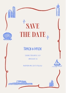 Save the date 5x7 CA2: VANCOUVER WEDDING SAVE THE DATE CARD TEMPLATE WEDDING THEME