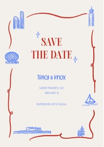 Save the date A5 CA2: VANCOUVER WEDDING SAVE THE DATE CARD TEMPLATE WEDDING THEME