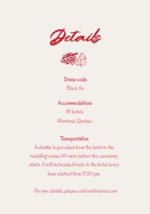 Details card VN1 - 3.5x5: VIETNAMESE WEDDING INVITATION RSVP DETAILS CARD TEMPLATE