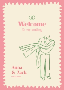 Welcome sign VN2 - A1: VIETNAMESE WEDDING WELCOME SIGN TEMPLATE GROOM CARRYING BRIDE