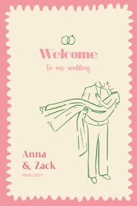 Welcome sign VN2 - 24x36: VIETNAMESE WEDDING WELCOME SIGN TEMPLATE GROOM CARRYING BRIDE