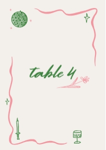 Table number card A5 V06: PINK HAND DRAWN WEDDING TABLE NUMBER CARD TEMPLATE PINK WEDDING