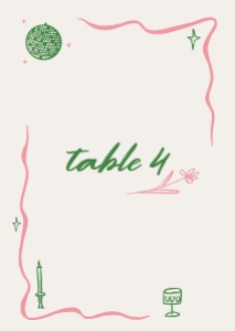 Table number card A6 V06: PINK HAND DRAWN WEDDING TABLE NUMBER CARD TEMPLATE PINK WEDDING