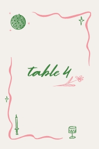 Table number card 4X6 V06: PINK HAND DRAWN WEDDING TABLE NUMBER CARD TEMPLATE PINK WEDDING