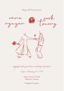 VIETNAMESE STYLE WEDDING SAVE THE DATE CARD TEMPLATE VIET WEDDING design preview