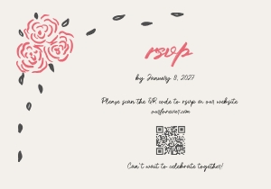 RSVP 5X3.5in F03: ROSY FLORAL WEDDING INVITATION CARD TEMPLATE