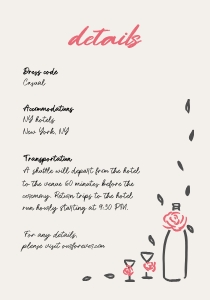 Details card 3.5X5in F03: ROSY FLORAL WEDDING INVITATION CARD TEMPLATE