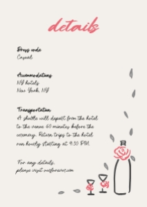 Details card A6 F03: ROSY FLORAL WEDDING INVITATION CARD TEMPLATE
