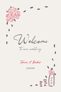 ROSY FLORAL WELCOME SIGN TEMPLATE design preview