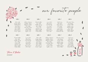 Seating chart A1 F03: ROSY FLORAL SAVE THE DATE CARD TEMPLATE