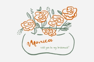 Bridesmaid proposal - Flat card 6x4 - F01: Floral Bridesmaid proposal card template
