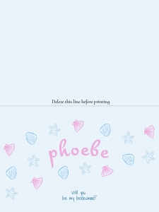 Bridesmaid proposal - Folded card 6x4 - A02: Ocean theme Bridesmaid proposal card Sea life Bridesmaid proposal