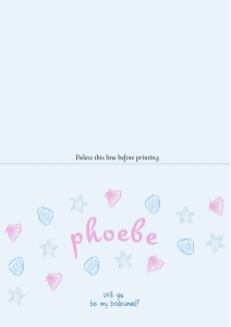 Bridesmaid proposal - Folded card A6 - A02: Ocean theme Bridesmaid proposal card Sea life Bridesmaid proposal