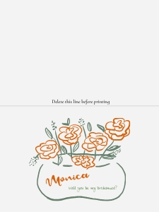 Bridesmaid proposal - Folded card 6x4 - F01: Floral Bridesmaid proposal card template