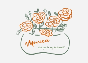 Bridesmaid proposal - Flat card A6 - F01: Floral Bridesmaid proposal card template