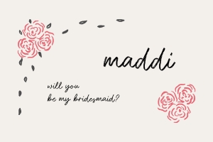 ROSY FLORAL Bridesmaid proposal card TEMPLATE design preview