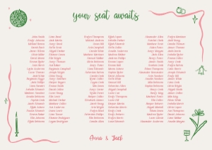 Seating chart A1 V06: Seating chart (Banquet style) Wedding seating chart template