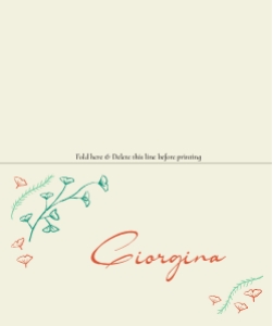 Folded Place card 10X12CM F04: Hand drawn ginkgo leaf frame Place Card template Escort card