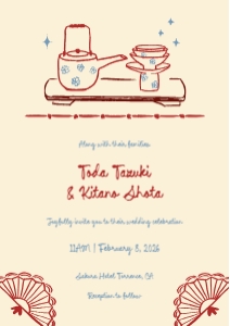 Wedding invitation A5 JP2: JAPAN INSPIRED WEDDING INVITATION CARD TEMPLATE