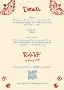 JAPAN INSPIRED WEDDING INVITATION CARD TEMPLATE design preview
