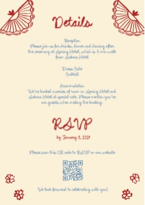 RSVP + Details page A5 JP2: JAPAN INSPIRED WEDDING INVITATION CARD TEMPLATE