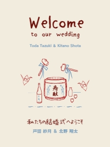 Welcome sign 18x24 JP1: Japanese English wedding welcome sign template