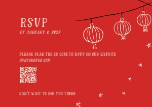 RSVP VN4 - 5x3.5: VIETNAM WEDDING INVITATION WITH HAPPY GROOM AND BRIDE IN AO DAI