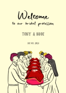 Welcome sign VN5 - A1: VIETNAM WEDDING WELCOME SIGN TEMPLATE BRIDAL PROCESSION CEREMONY