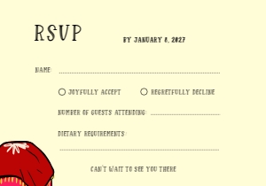 RSVP VN5 - 5x3.5: VIETNAM WEDDING INVITATION WITH RED BOXES IN BRIDAL PROCESSION