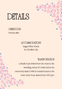 Details card VN6 - 3.5x5: VIETNAM WEDDING INVITATION WITH HAPPY GROOM AND BRIDE IN AO DAI