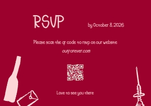 RSVP VN7 - 5x3.5: VIETNAM WEDDING INVITATION WITH WHIMSICAL BRIDAL PROCESSION