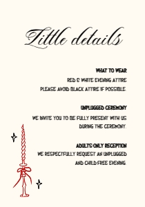 Details card VN8 - 3.5x5: MINIMAL WHIMSICAL ASIAN WEDDING WITH RED BOW AND DOUBLE HAPPINESS