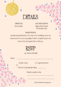 VIETNAM WEDDING INVITATION WITH HAPPY GROOM AND BRIDE IN AO DAI design preview
