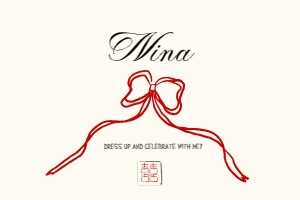 Bridesmaid proposal VN4 - Flat card 6x4: MINIMAL RED BOW BRIDESMAID PROPOSAL CARD TEMPLATE ASIAN WEDDING