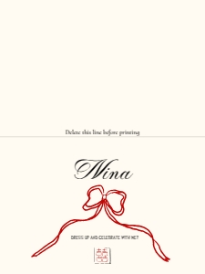 Bridesmaid proposal VN4 - Folded card 6x4: MINIMAL RED BOW BRIDESMAID PROPOSAL CARD TEMPLATE ASIAN WEDDING