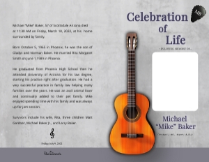 Editable Guitar Funeral Program Template - Corjl Digital Download design preview