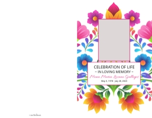 Fiesta Floral Funeral Program Template - Editable in Corjl design preview