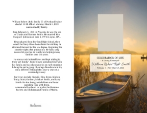 Lake Fishing Funeral Program Template - Corjl Editable Celebratio design preview
